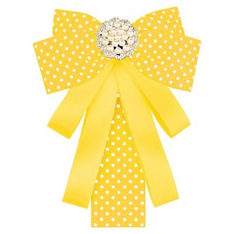 Polka Dots Bow Ties Ribbon Shirt Collar Decoration Brooch Pin