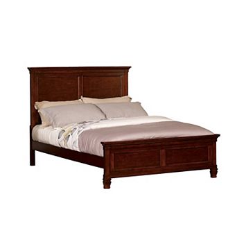 Umi Queen Size Bed, Classic Panel Design With Molded Details, Brown Wood