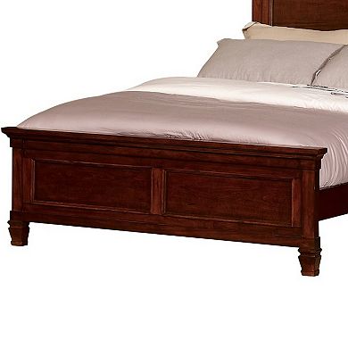 Umi Queen Size Bed, Classic Panel Design With Molded Details, Brown Wood