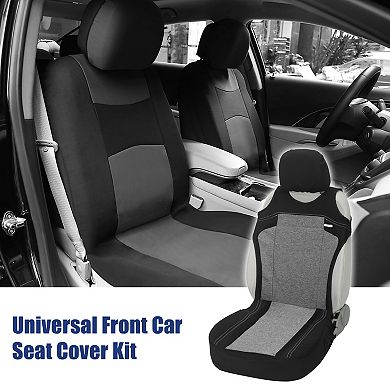 Universal Front Car Seat Cover Kit Cloth Fabric Seat Protector Pad Fit For Car Truck Gray