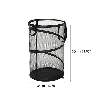 1 Pcs 20l Folding Laundry Basket Portable Hamper Basket For Bathroom Black 21.65"x13.39"