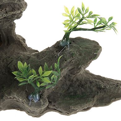 Aquarium Landscape Mountain Decoration Artificial Aquatic Terrariums Stone Gray Green 5.31"