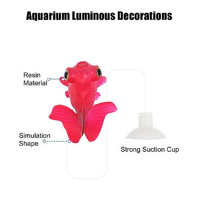 Aquarium Artificial Fish Ornament Glowing Simulation Animal Decoration With Suction Cup