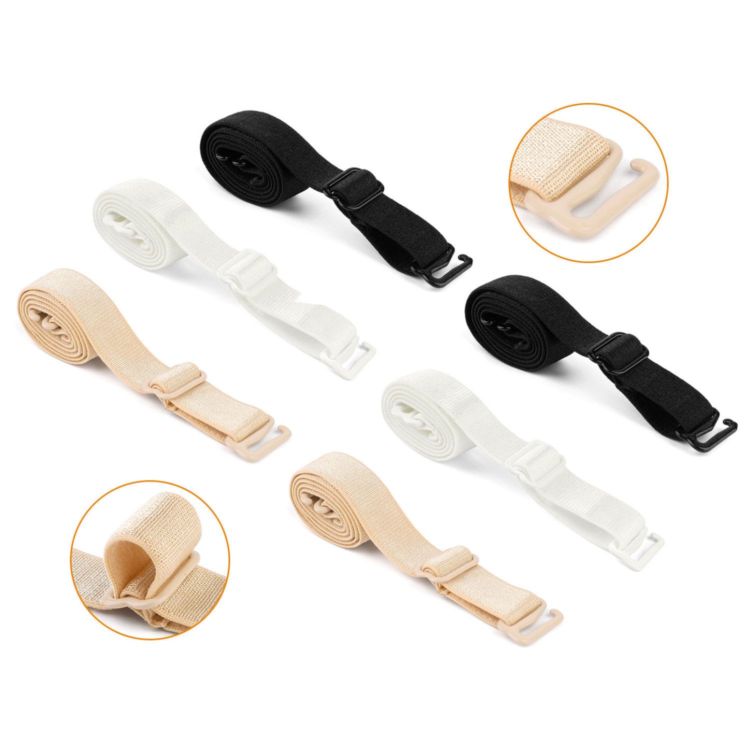 thumbnail image 2 of Prasacco 3 Pairs Bra Straps Replacement Adjustable Bra Shoulder 2 of 10