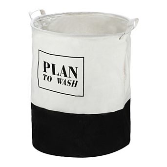1 pc 60l Foldable Cylindrical Laundry Basket For Laundry Room Black Plan To Wash 19.69"x15.75"