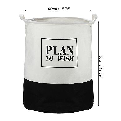 1 Pcs 60l Foldable Cylindrical Laundry Basket For Laundry Room Black Plan To Wash 19.69"x15.75"
