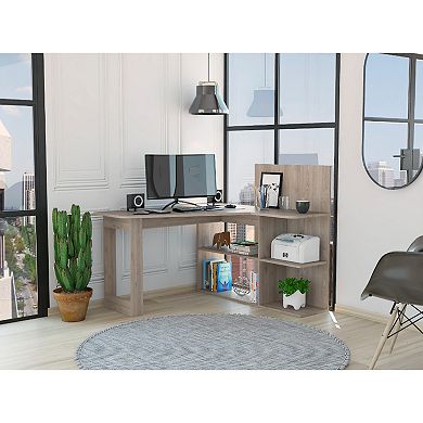 Fresno Writing Computer Desk, Four Shelves