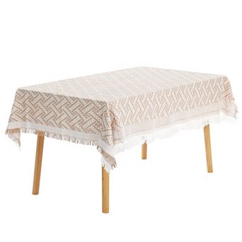 Picnic Dinner Cotton Linen Tassels Oil-proof Table Cover 1 pc 51" X 51"