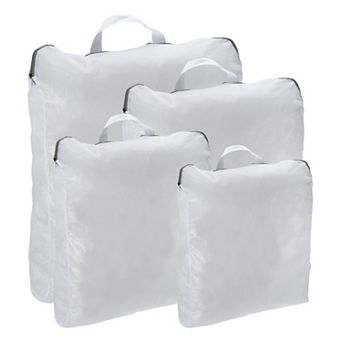 1 Set Portable Laundry Bag Laundry Hamper White Gray 11.81"x3.15"x15.75"