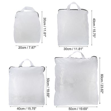1 Set Portable Laundry Bag Laundry Hamper White Gray 11.81"x3.15"x15.75"