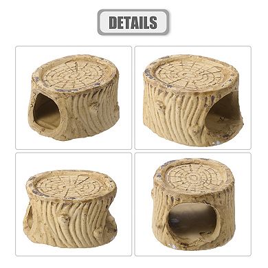 Aquarium Decorations Ceramic Cave Hiding Rock Cave For Fish Brown 3.43"x2.76"x1.77"