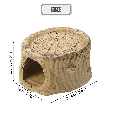 Aquarium Decorations Ceramic Cave Hiding Rock Cave For Fish Brown 3.43"x2.76"x1.77"