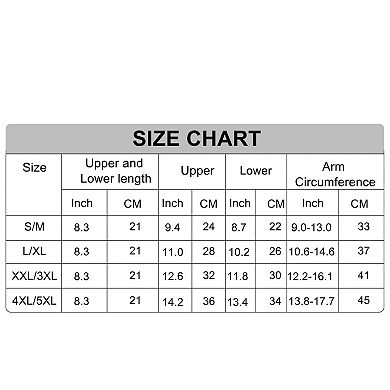 1 Pair Arm Slimming Sleeves Arm Shapers Light Weight Polyester Black Silver Tone 4xl/5xl Size