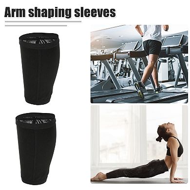 1 Pair Arm Slimming Sleeves Arm Shapers Light Weight Polyester Black Silver Tone 4xl/5xl Size