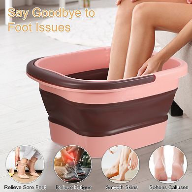 Collapsible Foot Bath 15l/4 Gallons Feet Soaking Tub Foot Soaking Bath Basin Foot Soak Pink