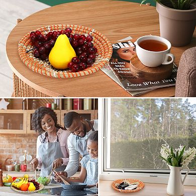 Baskets For Wall Decor, Bohemian Woven Wall Basket Decor Set, 3pcs