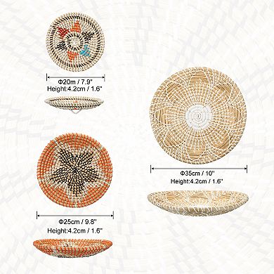 Baskets For Wall Decor, Bohemian Woven Wall Basket Decor Set, 3pcs