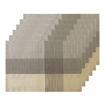 Set of 6 Placemats Washable Dark Gradient Durable Table Mats Set