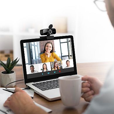 Delton C24 USB Webcam with Microphone, HD 1080p Wired Webcam (DCAM24BK)