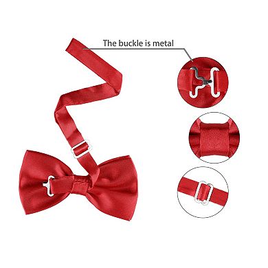 Pre-tied Solid Adjustable Bowtie Classic Tuxedo Wedding Bow Ties For Men