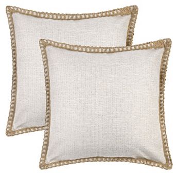 1 Pair Linen Pillow Covers Solid Color Throw Pillow Covers Living Room Sofa Bedroom 18 x 18 Inch