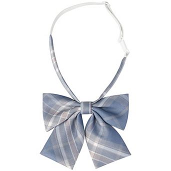 Women's Elastic Band Pretied Colorful Plaid Bow Ties for Cosplay Uniform