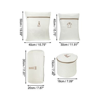 1 Set Folding Portable Laundry Bag For Laundry Room Beige 19.69"x15.75"