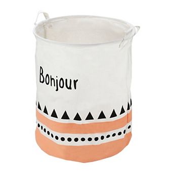 1 pc 60l Foldable Cylindrical Laundry Basket For Laundry Room Black Bohjour 19.69"x15.75"