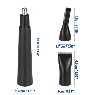 Ear Nose Hair Trimmer Usb Rechargeable With Waterproof Dual Edge Blades Black