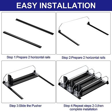 5pcs Soda Can Organizer For Refrigerator, Width Adjustable Drink Dispenser Beverage Pusher
