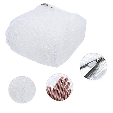 1 Pcs Folding Thickened Mesh Laundry Bag For Laundry Room White 9.84"x9.84"