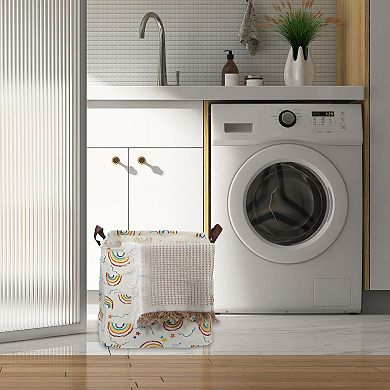 1 Pcs 30l Foldable Square Laundry Basket For Laundry Room Assorted Color Rainbow