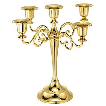 Candelabra Candle Holders, 5 Arm Metal Candlestick Stand for Taper Candles