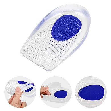 Heel Support Cup Pads Cushion Orthotic Insole Ripple Pattern Size 33-39 4pcs