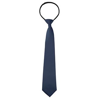 Men's Pre-tied Solid Color Formal Casual Groom Zip Up Ties Adjustable Zipper Neck Tie