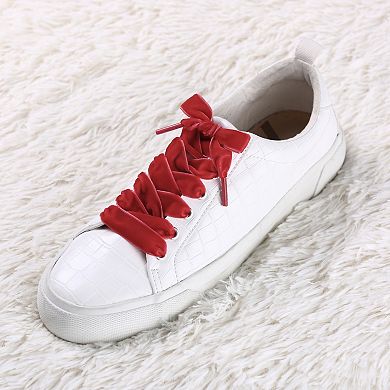 1 Pair Flat Shoelaces 0.6" Width Ribbon Shoe Laces Strings for Sneakers Shoes Boots 130cm/51.18"