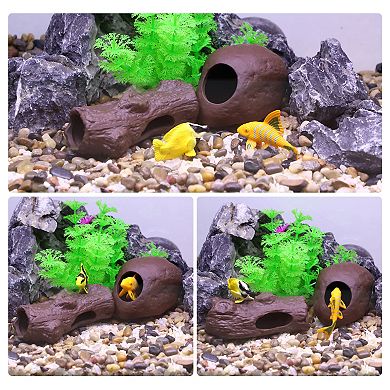 Fish Tank For Aquatic Pets To Breed Play Rest Aquarium Hideaway Rock Cave Resin