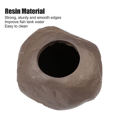 Fish Tank For Aquatic Pets To Breed Play Rest Aquarium Hideaway Rock Cave Resin
