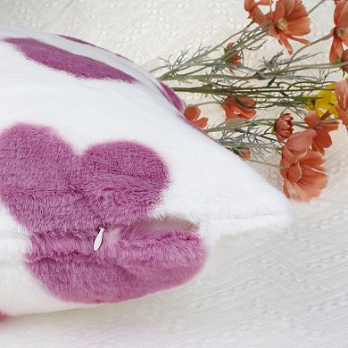 Cute Cartoon Heart Pattern Pillow Covers 2 Packs Soft Plush Pillowcases Cushion Cover 18"x18"