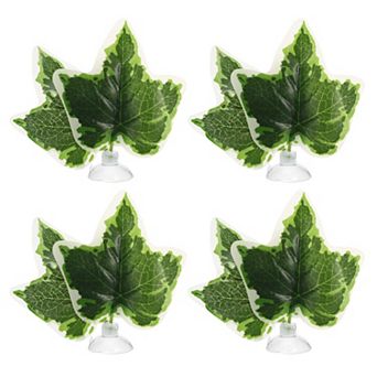 Betta Fish Leaf Pad Hammock Resting Hide Plants Decoration Green White With Suction Cup 3.54"x3.54"