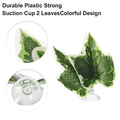 Betta Fish Leaf Pad Hammock Resting Hide Plants Decoration Green White With Suction Cup 3.54"x3.54"