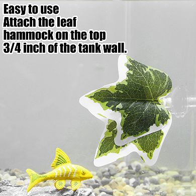 Betta Fish Leaf Pad Hammock Resting Hide Plants Decoration Green White With Suction Cup 3.54"x3.54"