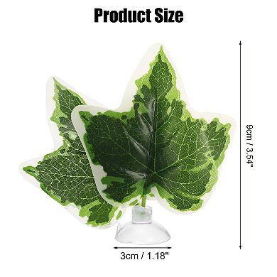 Betta Fish Leaf Pad Hammock Resting Hide Plants Decoration Green White With Suction Cup 3.54"x3.54"