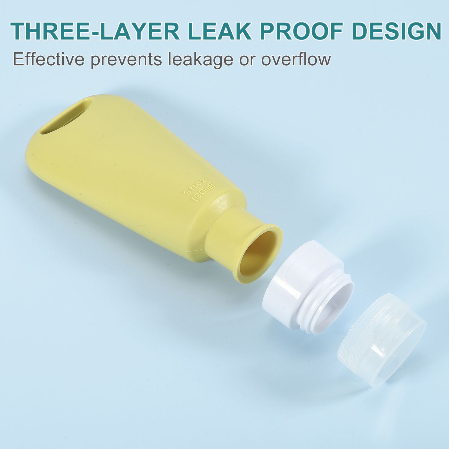 thumbnail image 2 of 3-Pack Leak Proof Silicone Travel Bottles – TSA-Friendly, Squeezable Toiletry Containers 2 of 4