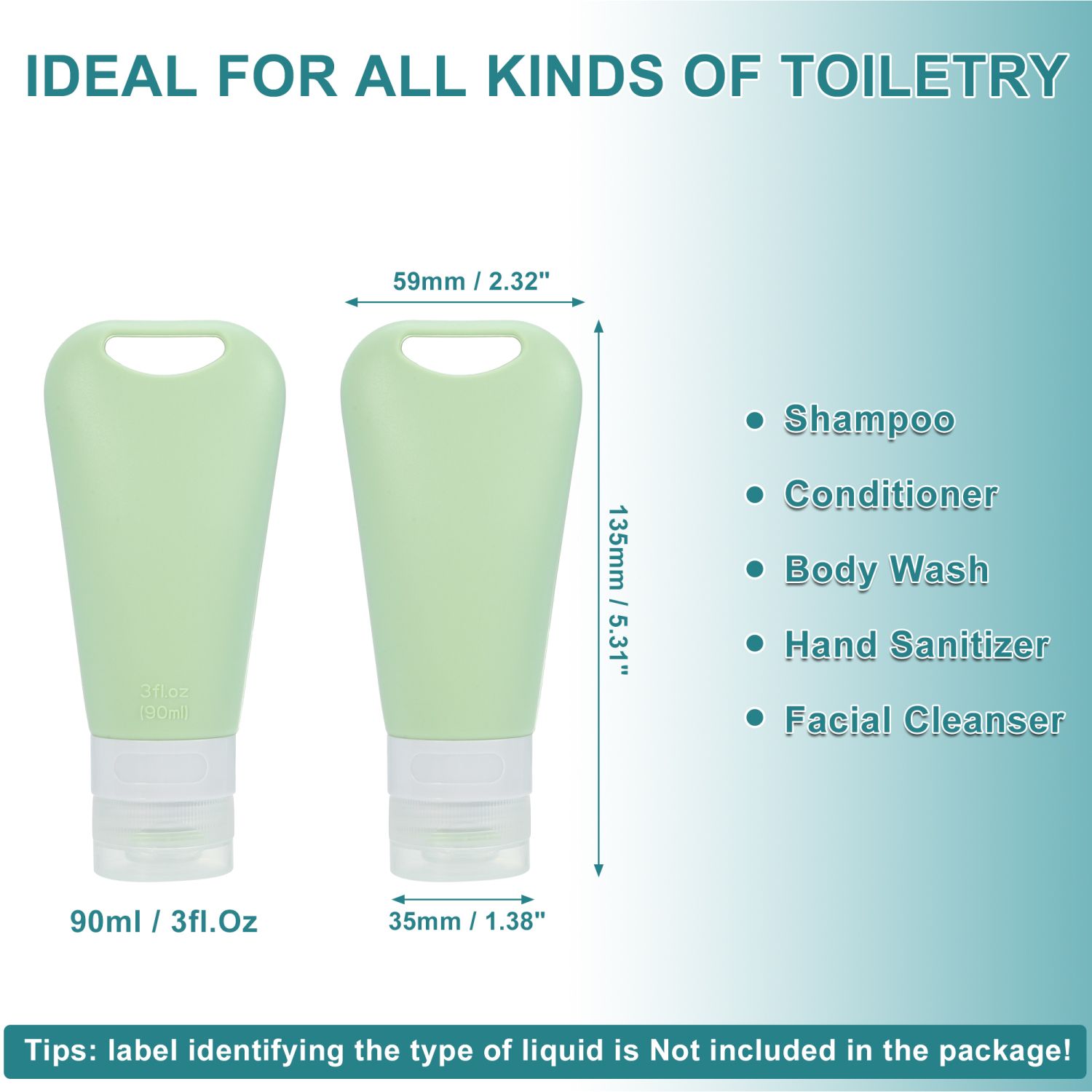 Zafit Travel Bottles for Toiletries, TSA Approved Travel Containers 3oz Leak Proof