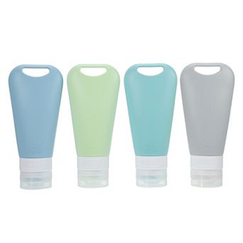 4 pc Silicone Travel Bottles For Toiletries 3 Oz Travel Bottles Leak Proof Travel Size Container