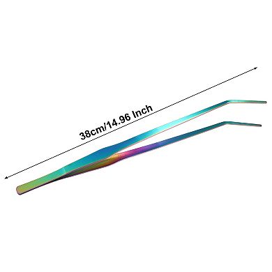 2 Pcs Aquarium Tweezers Stainless Steel Tweezers For Plants Pets Multicolored