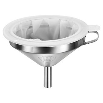 5.9" Diameter Stainless Steel Kitchen Funnel With 400 Mesh Strainer