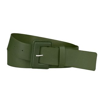 Ladies Plus Size Pure Belts, Adjustable Rectangle Buckle Wide Waistband Belt for Dress 27.95-34.25"