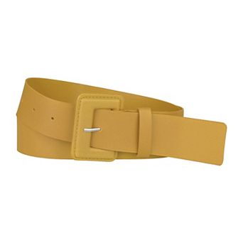 Ladies Plus Size Pure Belts, Adjustable Rectangle Buckle Wide Waistband Belt for Dress 27.95-34.25"